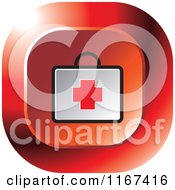 Clipart Of A Red Medical First Aid Kit Icon Royalty Free Vector Illustration