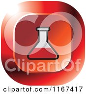 Clipart Of A Red Medical Science Flask Icon Royalty Free Vector Illustration by Lal Perera