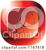 Clipart Of A Red Medical Stethoscope Icon Royalty Free Vector Illustration