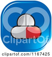 Clipart Of A Blue Medical Pill Icon Royalty Free Vector Illustration
