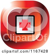 Clipart Of A Red Medical First Aid Icon Royalty Free Vector Illustration