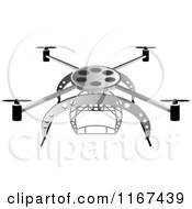 Clipart Of A Metal Aerial Camera Royalty Free Vector Illustration