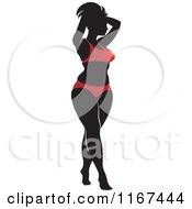 Clipart Of A Sexy Curvy Woman In A Red Bikini Royalty Free Vector Illustration by Lal Perera