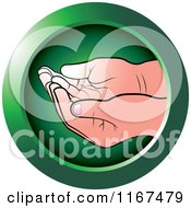 Poster, Art Print Of Round Green Cupped Baby Hands Icon