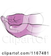 Clipart Of Purple Cupped Baby Hands Royalty Free Vector Illustration