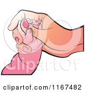 Clipart Of Mother And Baby Hands Royalty Free Vector Illustration