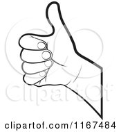 Clipart Of An Outlined Thumb Up Baby Hand Icon Royalty Free Vector Illustration by Lal Perera
