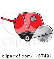 Clipart Of A Red Concrete Cutting Machine Royalty Free Vector Illustration by Lal Perera
