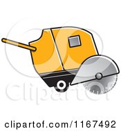 Clipart Of A Yellow Concrete Cutting Machine Royalty Free Vector Illustration by Lal Perera