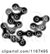 Clipart Of A Black And White Bike Chain Royalty Free Vector Illustration