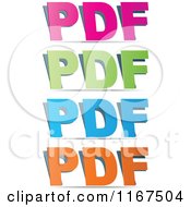Clipart Of Colorful PDF Format Icons Royalty Free Vector Illustration