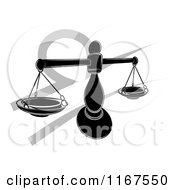 Clipart Of Black And White Horoscope Zodiac Astrology Libra Scales And Symbol Royalty Free Vector Illustration