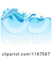 Poster, Art Print Of Background Of Blue Water And Splashing Waves 5