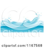 Poster, Art Print Of Background Of Blue Water And Splashing Waves