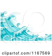 Poster, Art Print Of Background Of Blue Water And Splashing Waves 2
