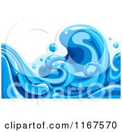 Poster, Art Print Of Background Of Blue Water And Splashing Waves 3