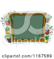Poster, Art Print Of Chalkboard Sign With Plants And Copyspace