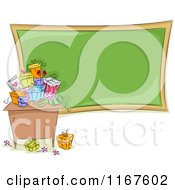 Poster, Art Print Of Desk With Gifts And A Chalkboard On Teachers Day