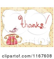 Poster, Art Print Of Thank You Text With A Bird On A Telephone