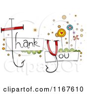 Thank You Text With Whimsical Flowers