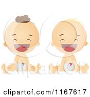 Cartoon Of Babies Laughing Royalty Free Vector Clipart by BNP Design Studio