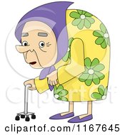 Old Hunchback Woman With Osteoporosis