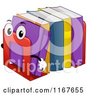 Cartoon Of A Bookend Mascot Royalty Free Vector Clipart