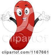 Cartoon Of A Happy Hot Dog Mascot Royalty Free Vector Clipart by BNP Design Studio