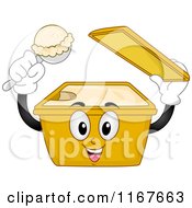 Poster, Art Print Of Ice Cream Mascot Holding A Scoop