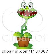 Cartoon Of A Venus Fly Trap Mascot Royalty Free Vector Clipart