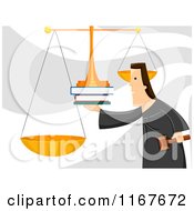 Poster, Art Print Of Judge Weighing Evidence On Scales