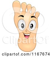Cartoon Of A Happy Foot Mascot Royalty Free Vector Clipart