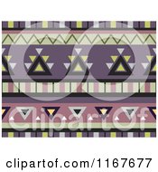 Cartoon Of A Zeamless Green And Purple Azetec Pattern Royalty Free Vector Clipart