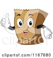 Thumb Up Brown Paper Bag Mascot