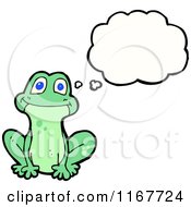 Cartoon Of A Thinking Frog Royalty Free Vector Illustration