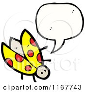 Cartoon Of A Talking Yellow Ladybug Royalty Free Vector Illustration