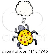 Cartoon Of A Thinking Yellow Ladybug Royalty Free Vector Illustration