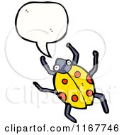 Cartoon Of A Talking Yellow Ladybug Royalty Free Vector Illustration
