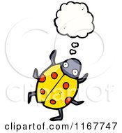 Cartoon Of A Thinking Yellow Ladybug Royalty Free Vector Illustration