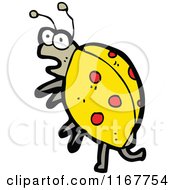 Cartoon Of A Yellow Ladybug Royalty Free Vector Illustration