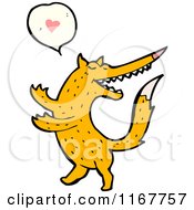 Cartoon Of A Fox Talking About Love Royalty Free Vector Illustration