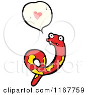 Cartoon Of A Snake Talking About Love Royalty Free Vector Illustration