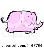 Cartoon Of A Pink Elephant Royalty Free Vector Illustration