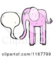 Cartoon Of A Talking Pink Elephant Royalty Free Vector Illustration