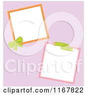 Cartoon Of Bow And Ribbon Frames On Pink Royalty Free Vector Clipart