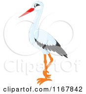 Poster, Art Print Of Standing White Stork
