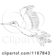 Poster, Art Print Of Flying Outlined Stork