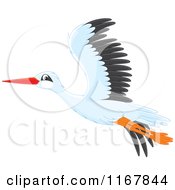 Poster, Art Print Of Flying White Stork