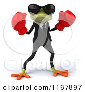 Clipart Of A 3d Formal Frog With Sunglasses And Boxing Gloves Royalty Free CGI Illustration by Julos