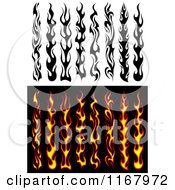 Poster, Art Print Of Black And Orange Flame Design Elements